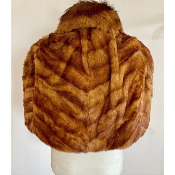 Vintage 1940’s Fur Cape Shrug Fox - Picture 3 of 16